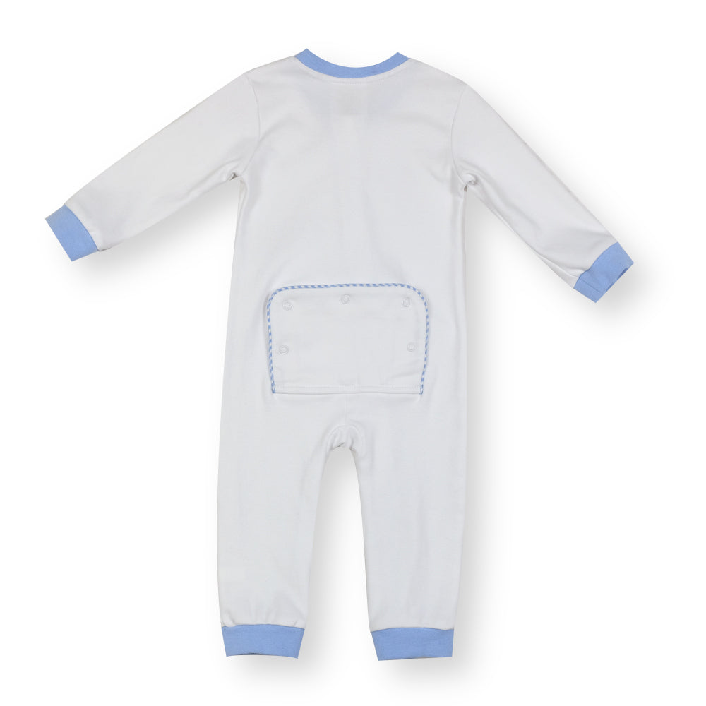 Drop Flap Blue Playsuit