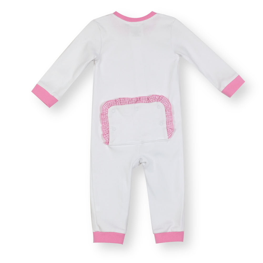 Drop Flap Pink Ruffle Playsuit